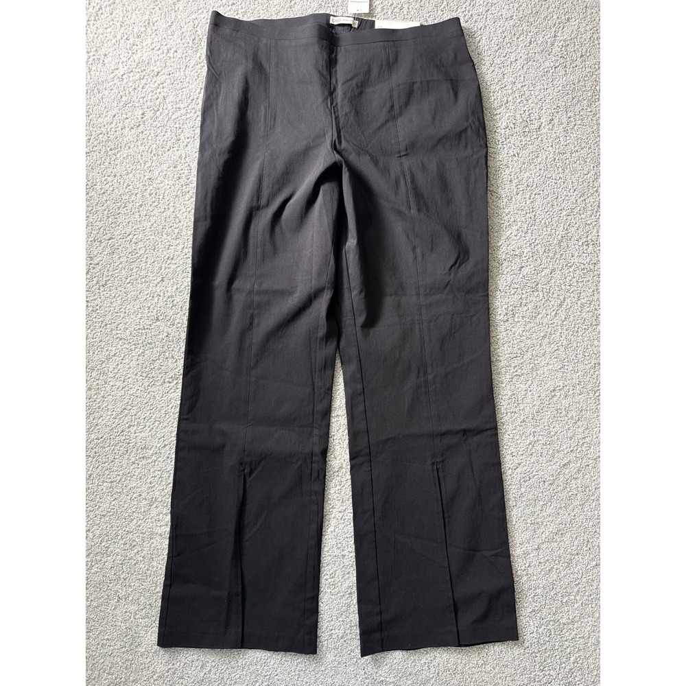 Cato Women Black Bootcut Pull On Trousers High‎ Rise Front Slit Pants 18W NEW